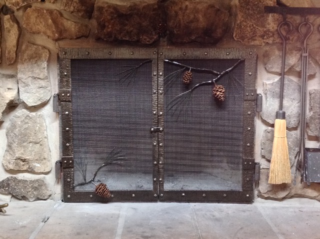 Pinecone screen set on existing hinge pins