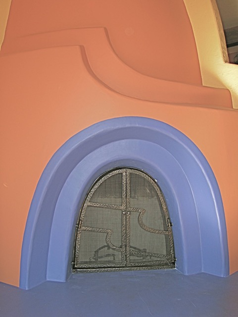 the frame design mimics the stucco work